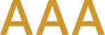 Triple gold "A" on dark canvas