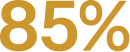 85 percent in gold on black background