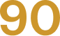 Golden number ninety on black background